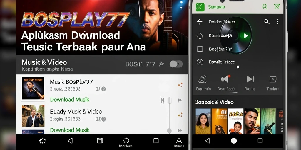 Antarmuka BOSPLAY77 yang ramah pengguna untuk Download Musik.
