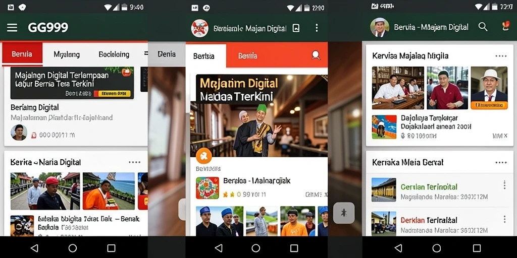 Antarmuka aplikasi GG999 yang menarik dan informatif untuk pengguna.