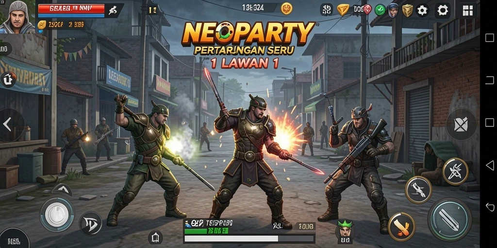 Antarmuka pertarungan luar biasa dalam NEOPARTY 1 Lawan 1.