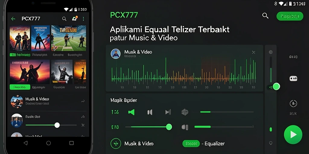 Antarmuka PCX777 dengan fungsi Equalizer yang menarik dan fungsional.