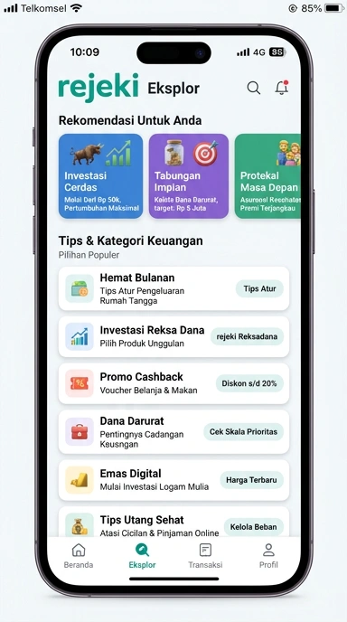 Tampilan katalog aplikasi rejeki