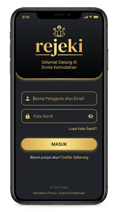 Tampilan halaman login rejeki