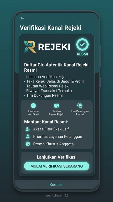 Tampilan kanal resmi rejeki