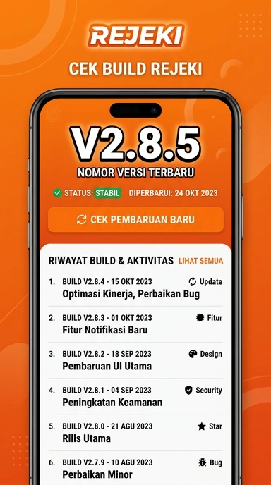 Tampilan riwayat versi rejeki